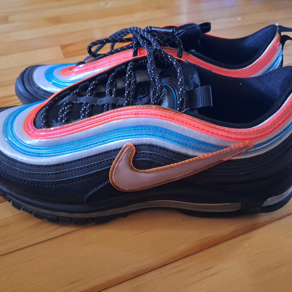 Nike Black and Blue Air Max 97 Sneakers Size 10.5